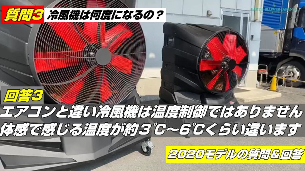 大型冷風機の冷風機は何度になるの？