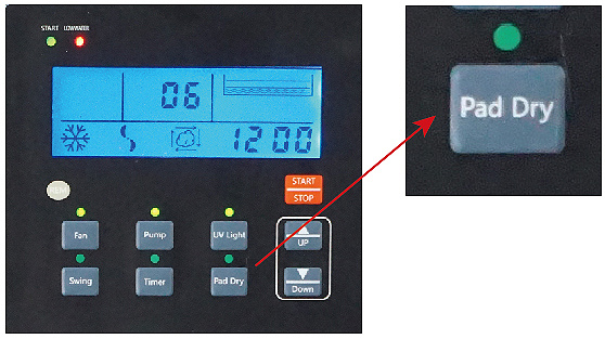 Pad Dryボタン