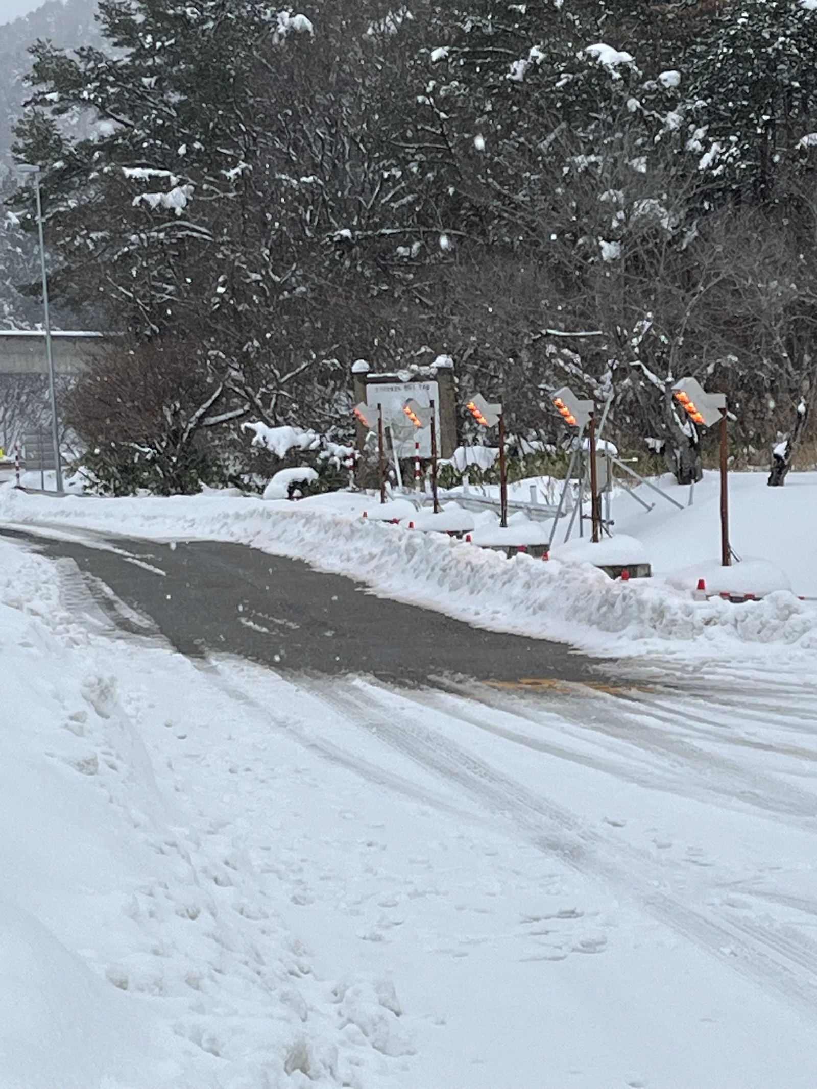 のと里山海道 設置現場 雪上稼働